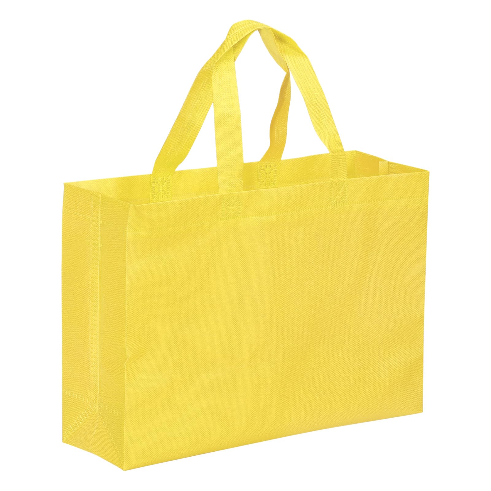 PATIKIL 25x35cm Reusable Gift Bags, 10 Pack Horizontal Style Non-Woven Grocery Tote Bag for Travel Storage, Yellow