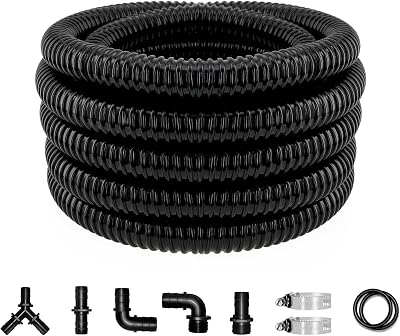 Longrun 25mm Pond Hose 1in Corrugated 6.2m with Clamps Fittings Kit