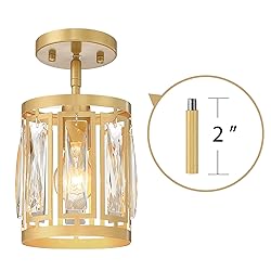 2 Pack Gold Pendant Lights Kitchen Island, Crystal
