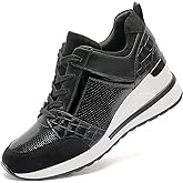 YZ Fashion Wedge Sneaker for Women High Heel Lace Up Platform Sneakers