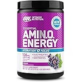Optimum Nutrition Amino Energy Powder Plus Focus, with BCAA, Electrolytes, and Caffeine, Grape, 30 Servings (Packaging May Vary)