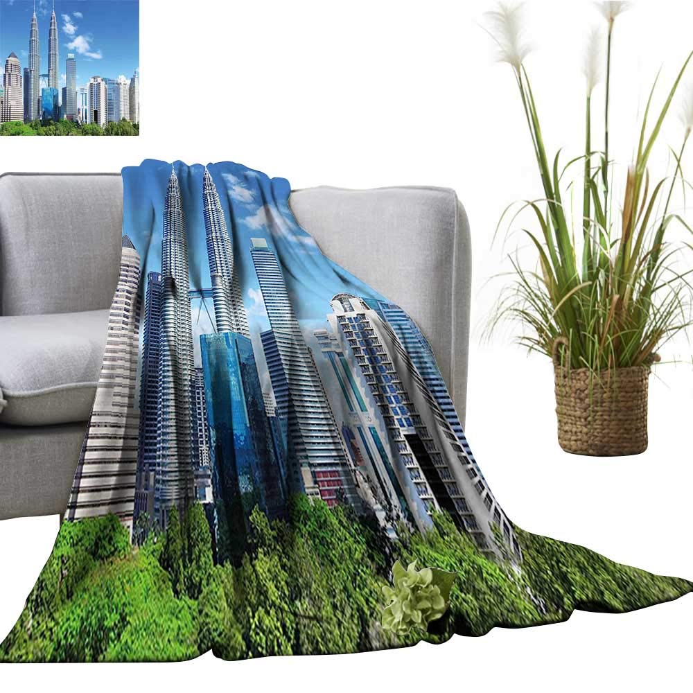 YOYI Blanket as Bedspread Kuala Lumpur Skyline Skyscrapers Capital City