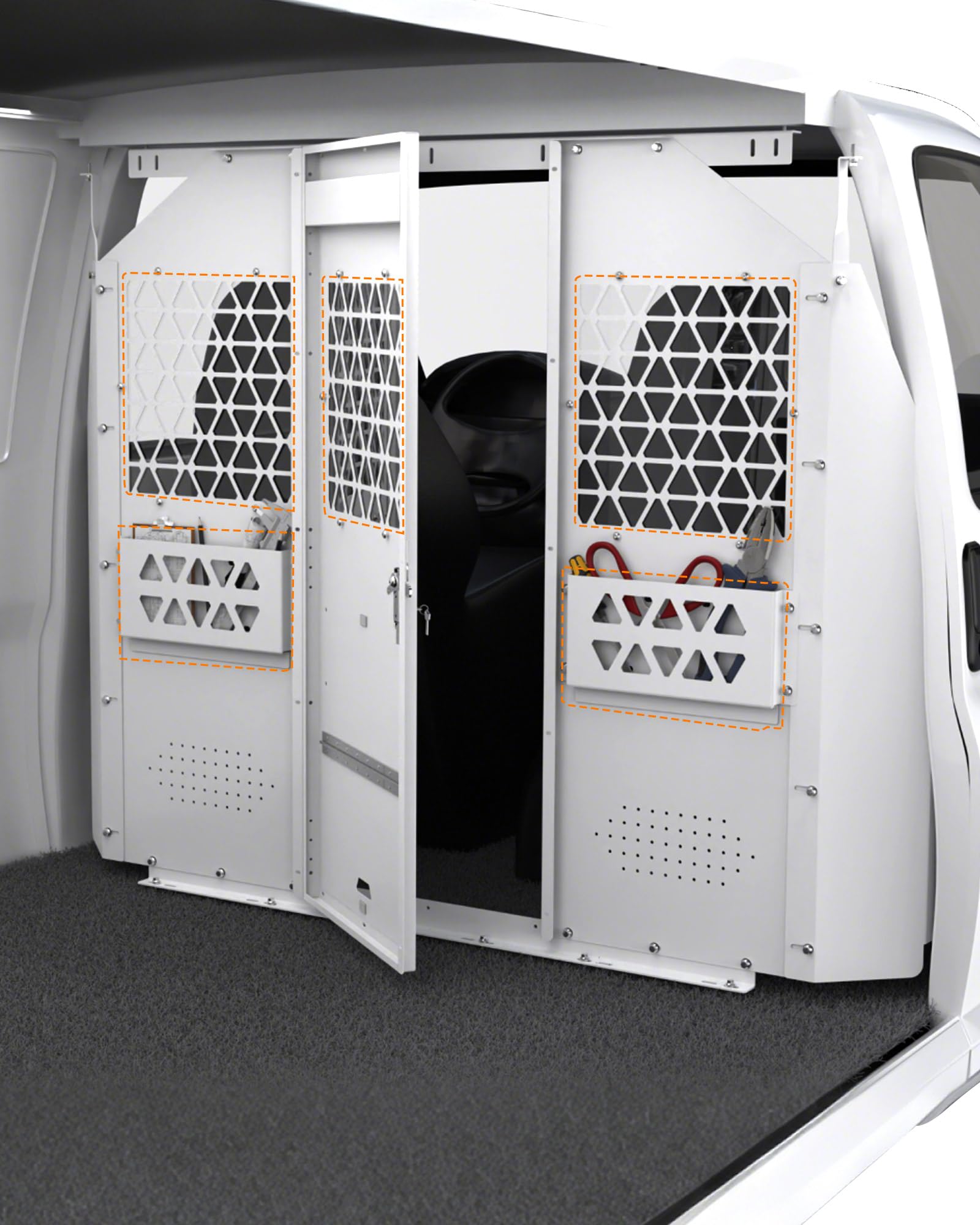 Photo 1 of MELIPRON Cargo Van Safety Partition Bulkhead Fit for Chevy Express/GMC Savana with Door Handle, Acrylic Custom Window Board