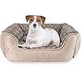 JOEJOY Rectangle Dog Bed for Large Medium Small Dogs Machine Washable Sleeping Dog Sofa Bed Non-Slip Bottom Breathable Soft Puppy Bed Durable Orthopedic Calming Pet Cuddler, Multiple Size, Beige