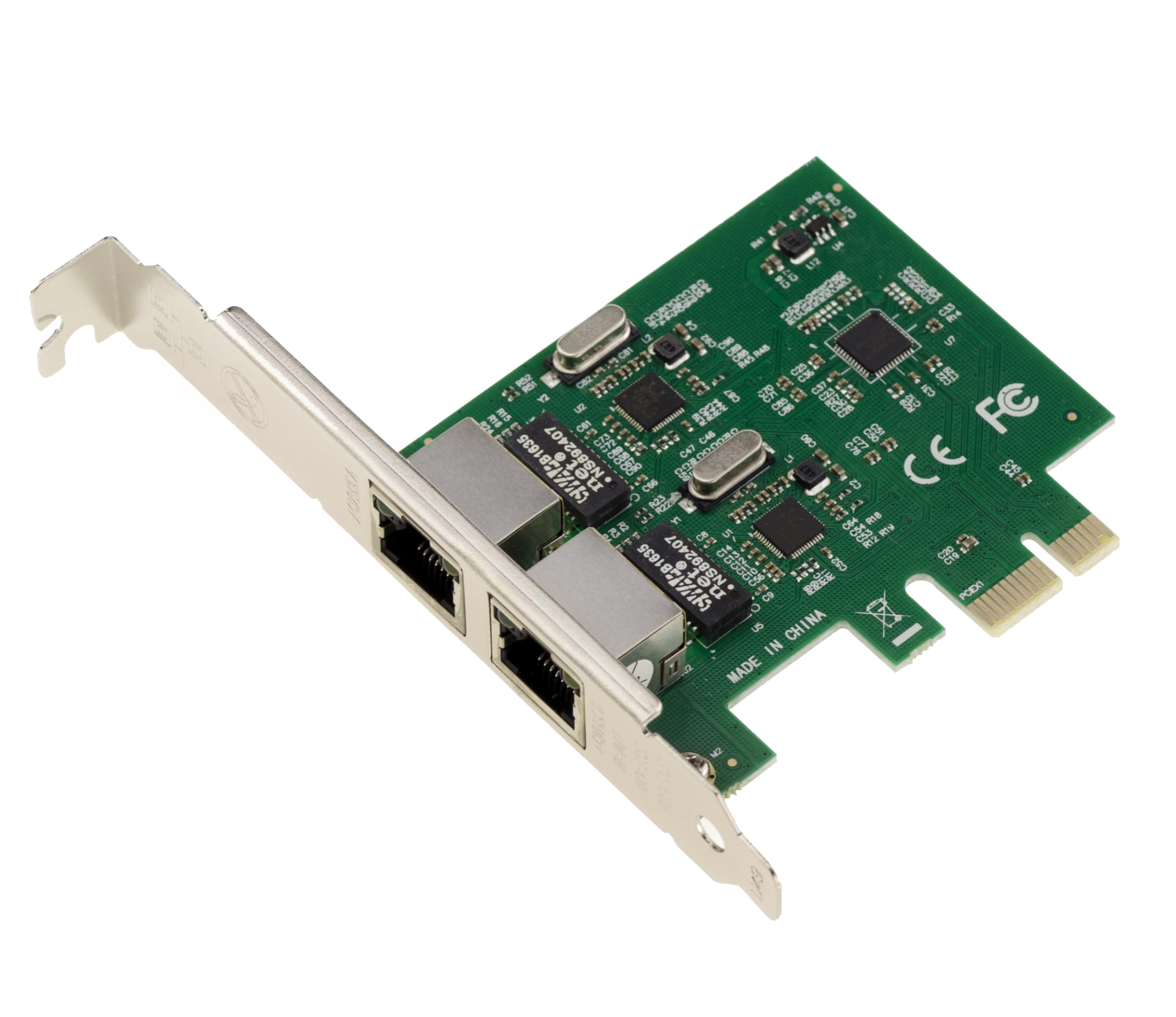 KALEA-INFORMATIQUE PCI Express PCIe 2 port RJ45 Gigabit Ethernet 10 100 1000Mbps 1G controller card. Dual Realtek Chipset. Low and high profile squares. Windows, Linux, MAC OS and DOS