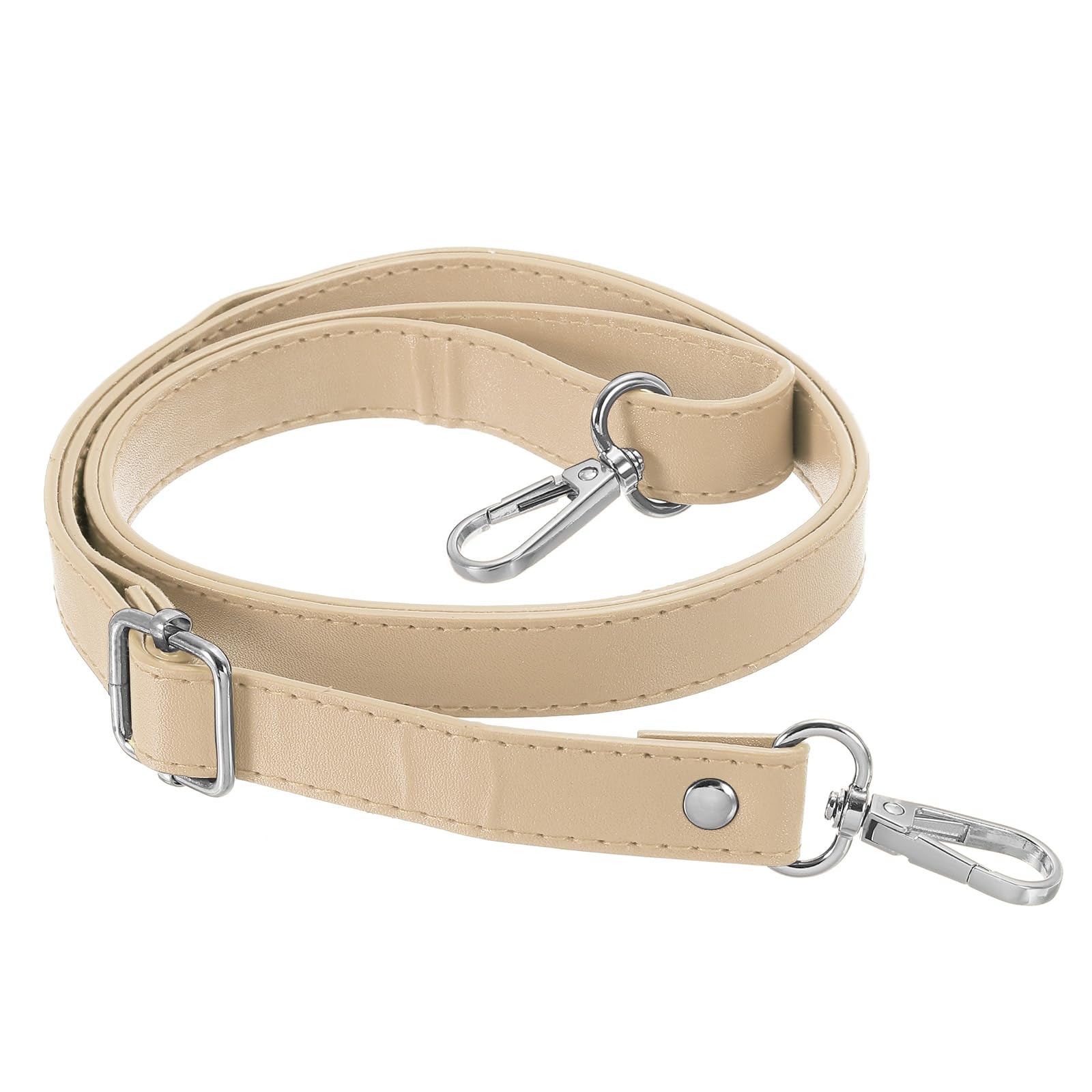 PATIKIL Leather Purse Strap Replacement 51 Inch, Adjustable Shoulder Crossbody Replacement Strap with Silver Hardware, Pale Pink