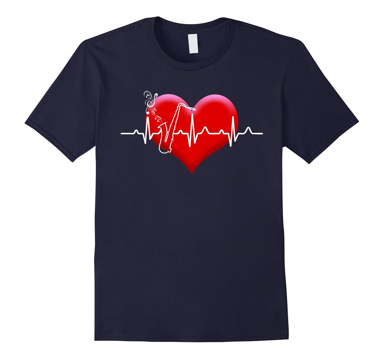 Saxophone Heartbeat - Men Women T Shirt-ANZ