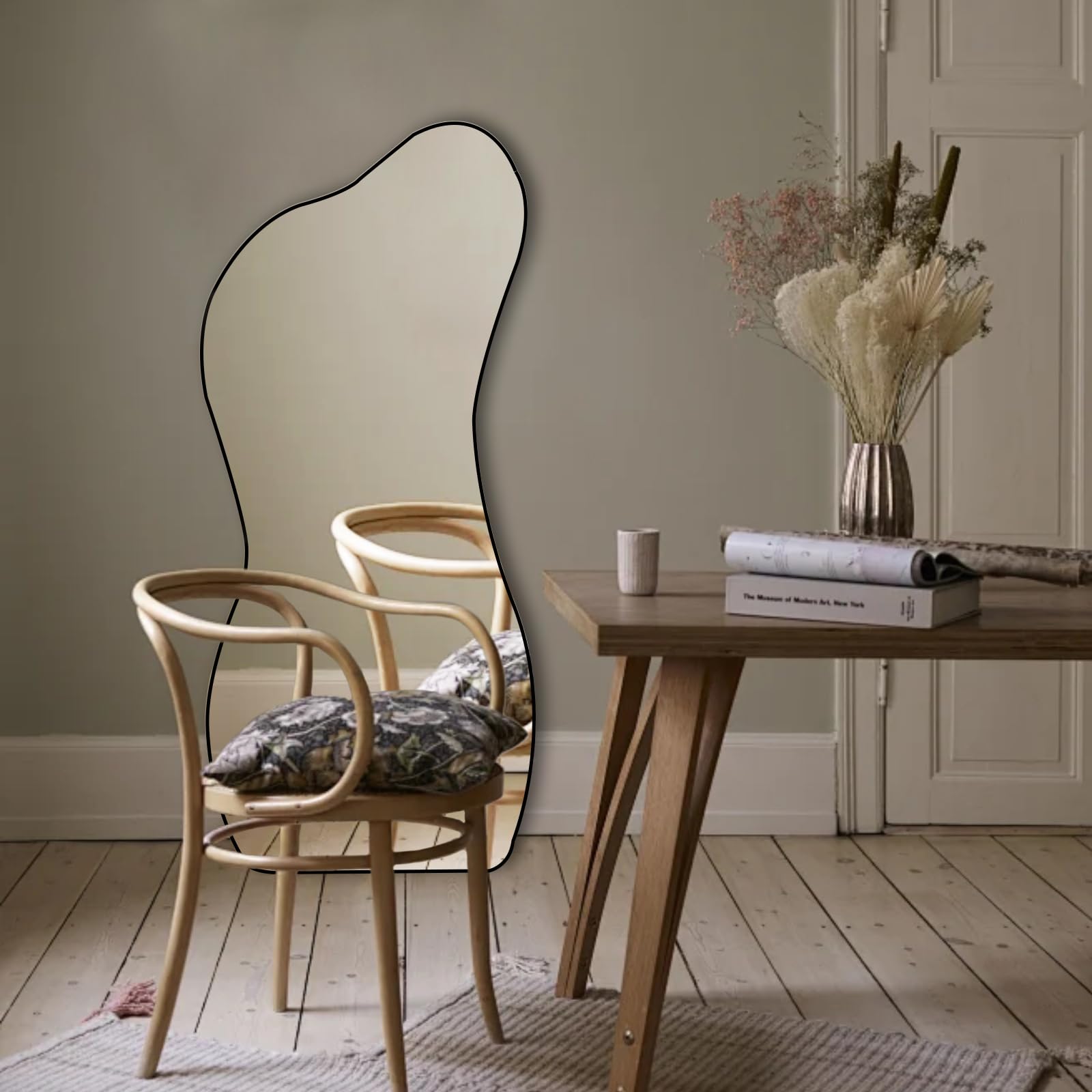 POZINO Irregular Mirror, Asymmetrical Wall Mirror, 47.2