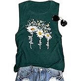 Floral Tank Top for Women Butterflies Dandelion Graphic Print Sleeveless Tees Camping Hiking Tunic T-Shirt
