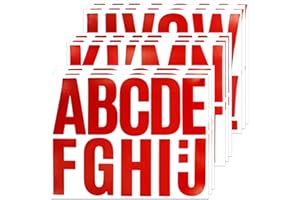 BINLINHONGO 99 Large Alphabet Stickers, 9 Sheets 4 Inch Self-Adhesive Vinyl Letters Sticker Decals for Mailbox, Door, Truck, Windows, Suitable for Indoor and Outdoor - Red