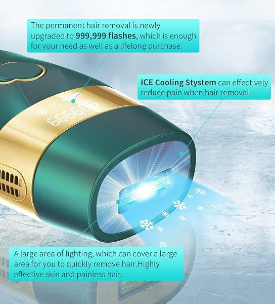 LASER HAIR REMOVAL FOR WOMEN AND MEN : NEW UPGRADED AT HOME USE IPL HAIR REMOVAL DEVICE PERMANENT & PROTECTION – 5 LEVELS LASER HAIR REMOVAL FOR FACE LEGS ARMS AND WHOLE BODY GREEN