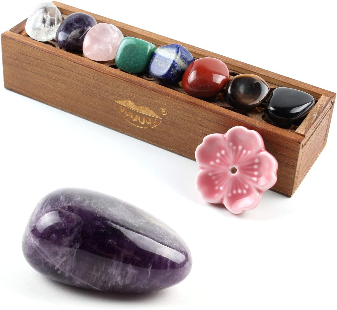 vuUUuv Chakra Stones Set -Reiki Healing Crystals for Healing, Meditation, Chakra Balance or Ritual (8 Pcs Set): Home & Kitchen