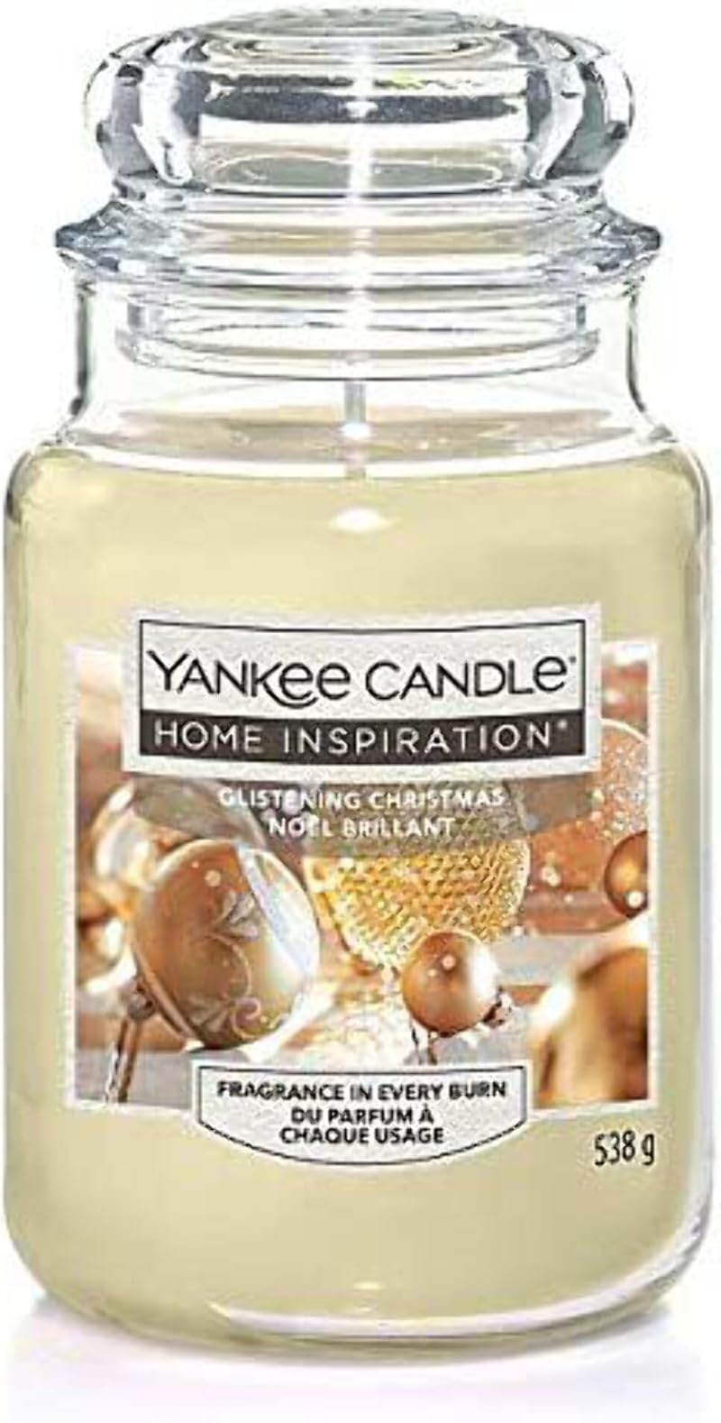 Yankee Candle Glistening Christmas Large Jar - Creamy Vanilla & Amber
