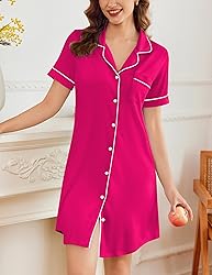 Ekouaer Nightgowns for Women Button Down Sleepshirt