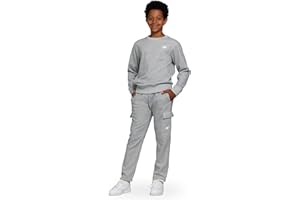 New Balance Boys and Toddlers’ 2 Piece Set – Soft Fleece Crewneck Pullover Sweatshirt Cargo Sweatpants Sweatsuit (2T-12)