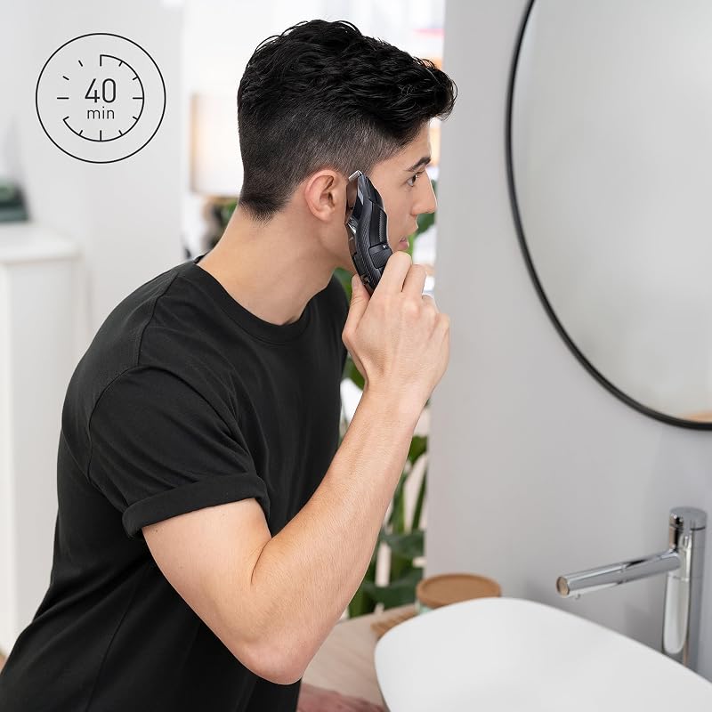 ER-GC53-K503 Cortadora de Cabello para Hombres, Trimmer Portátil Inalámbrica a Prueba De Agua, 19 Configuraciones de Longitud, 1 Accesorio, Operación Inalámbrica y con Cable, Negro