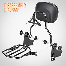 Oumurs Adjustable & Detachable Sissy Bar Passenger