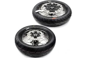 KKE 3.5/4.25 Supermoto Dirtbike Black Wheels Rims Tires Set Compatible with SUZUKI DRZ400 2000-2004 DRZ400E 2000-2007 DRZ400S 2000-2023