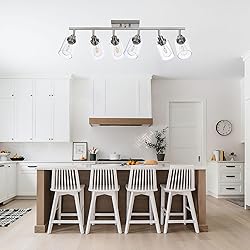 Wanluce 6 Light Track Lighting Kit - Brushed Nickel