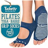 Allegro Toeless Grip Socks for Women, Non Slip Toeless Pilates Socks, Yoga | For Added Stability on Reformer, Mat &amp; Barre Floors, Fits Wide Feet &amp; Bunions, 70% Recycled Cotton, Left/Right Knit, 1 Pair