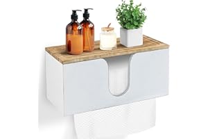 UGIFTT Solid Wood Paper Towel Dispenser Wall Mounted, Folded Paper Towel Holder with Lid, Commercial C-Fold, Z-Fold, Trifold Hand Paper Towel Holder Dispenser for Bathroom Kitchen Office