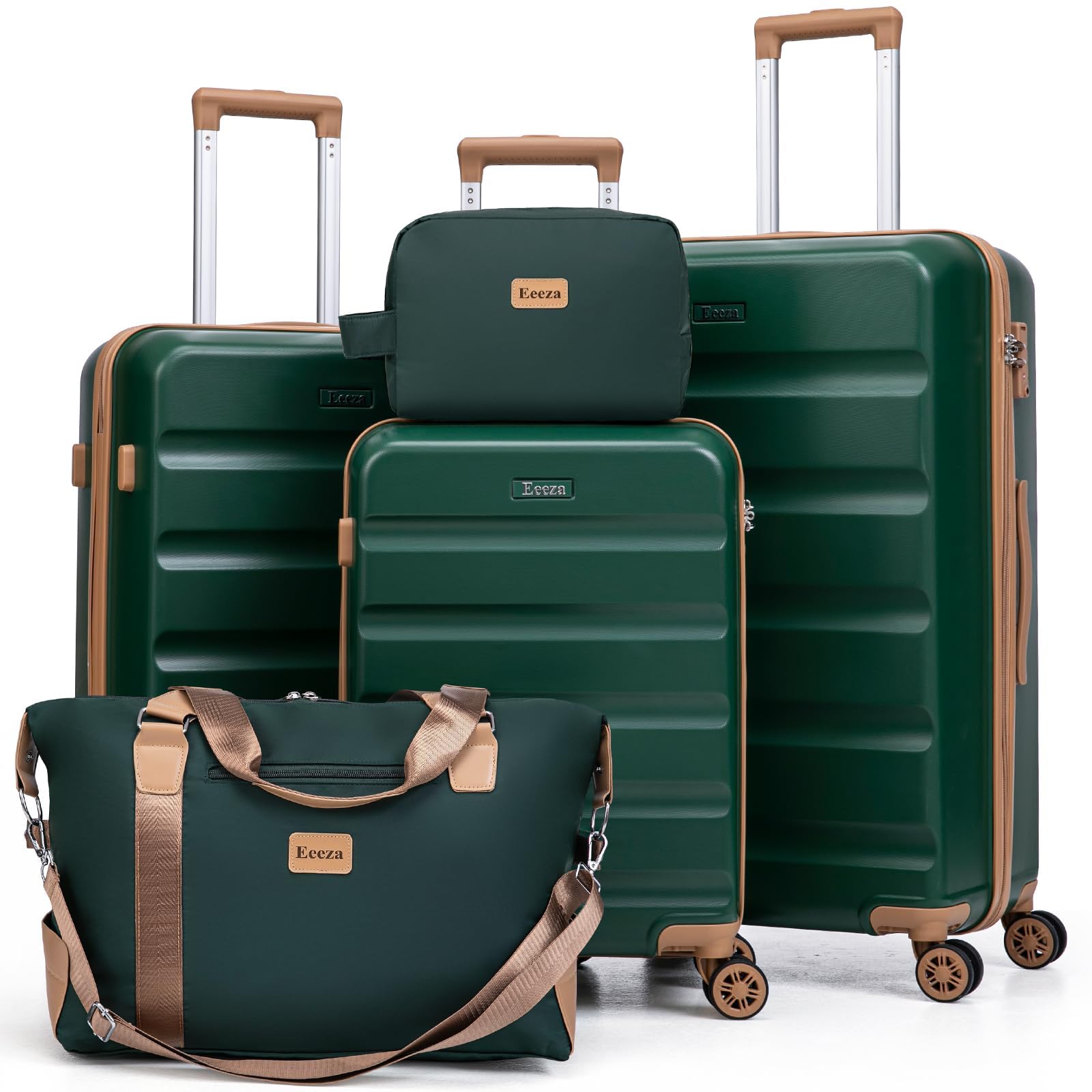 Photo 1 of Eeeza Luggage Sets 5 Piece, Suitcases with Wheels,ABS Hard Case Luggage with TSA Lock Spinner Wheels,Carry On Luggage Set (Green,20/24/28 Inch)