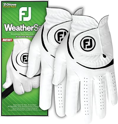 FootJoy WeatherSof Men's 2 Pack Golf Glove Dual FiberSof MicroTac ComfortTab