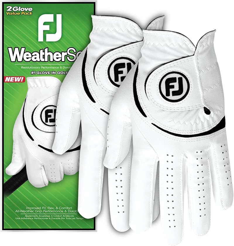 FootJoy WeatherSof Men's 2 Pack Golf Glove Dual FiberSof MicroTac ComfortTab