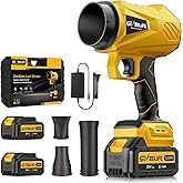 GEVEELIFE 2025 Upgraded Leaf Blower Cordless-800000 RPM Turbo Jet Blower with 2×5.0Ah Batteries & Fast Charger,Handheld Blower for Patio,Leaves, Lawn, Yard, Dust,Snow,Car Cleaning
