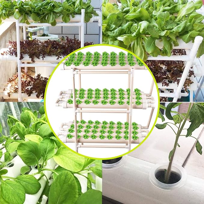 HUKOER Kit de Cultivo hidropónico, 108 Hoyos, 12 Tubos, 3 Capas ...