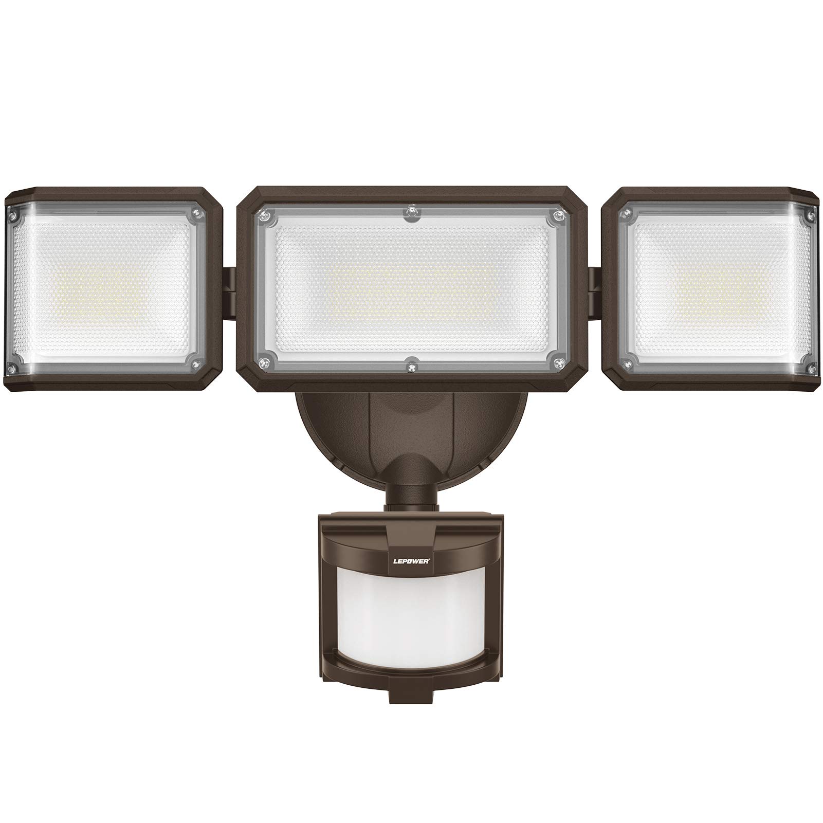 Photo 1 of LEPOWER 45W Flood Lights Motion Sensor Outdoor Lights, 4800LM LED Security Light, Dusk to Dawn Motion Sensor Light, 3 Modes, 5000K, IP65 Waterproof, Outdoor Flood Light for Garage Yard Porch?Brown?