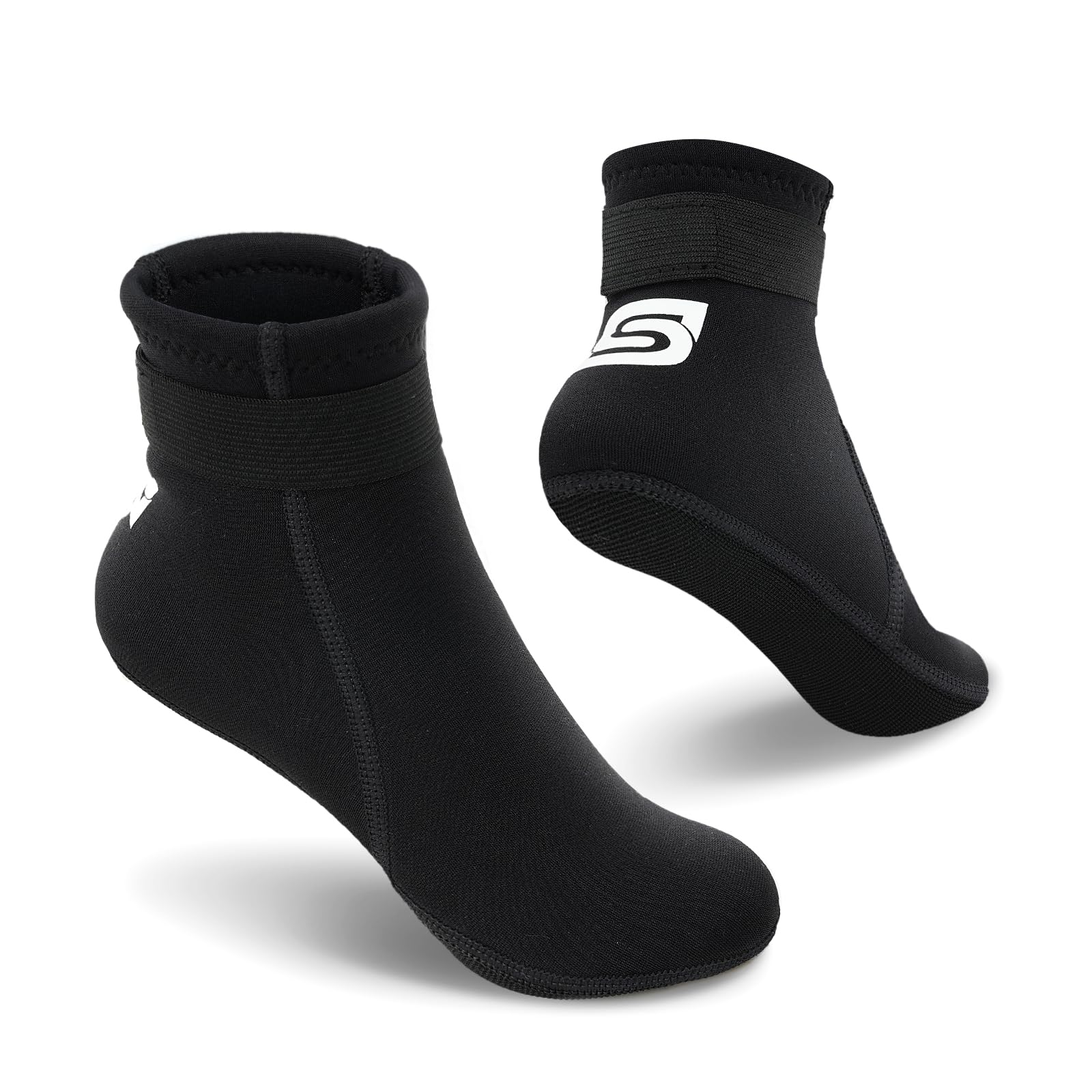 Photo 1 of Summshall Kids Neoprene Water Socks, 3mm Thickness, Wetsuit Socks - Anti-slip, 7-9.5 Toddler, Black