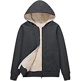 PEHMEA Women's Winter Warm Fleece Jacket Full Zip Sherpa Lined Hoodie Heavyweight Casual Sweatshirt Coat for Women