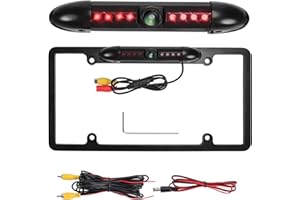 Partuto AHD 1080P License Plate Frame Backup Camera 170 Degree Wide Angle Rear View Camera with 8 LEDs Night Vision Waterproo