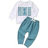 ZOELNIC 1st Birthday Clothes Outfit Boy Baby One Year Old Birthday Outfit Long Sleeve Shirt Pants Fall Winter Outfit Clothes