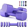 Zempox Adjustable Dumbbell Set of 2, 4 in 1 Free Weights Dumbbells Set for Women, Hand Weights for Women at Home, Each 2lb 3lb 4lb 5lb with TPU Soft Rubber Handle for Home Gym Exercise Training