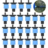 Bandelt 60Pcs 5/8" Drip Tape Connectors 1/4" Barb, Drip Tape Fittings, Drip Irrigation Tubing Coupling, 1/4" Barb for 5/8" Drip Tape Irrigation System
