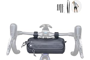 Lumiere & Co. Bike Handlebar Bag - Durable, Multiple Size and Color Options - Dual Elastic Straps, Clips & Hook-and-Loop for Customizable Fit (Black, Medium)