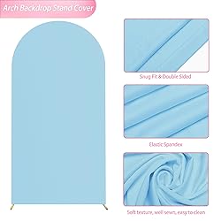 Wokceer 6.6FT Wedding Arch Cover Spandex Fitted
