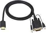 zdyCGTime HDMI to VGA Adapter 4K 1080P Cable USB Audio 1M Gold-Plated view 8