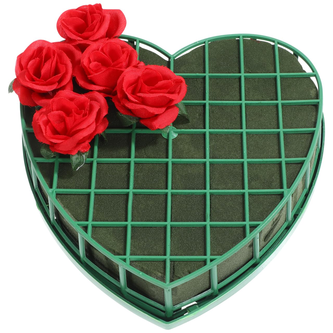 Milisten 7.9 Inch Heart Shaped Floral Foam with Suction Cup Tray - Wet Flower Mud Base for Wedding Car Hood Decoration - DIY Fresh Flower Arrangement Holder for Bridal Cars & Parties - 1 Pack