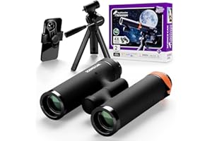 Science Can Binoculars for Kids & Beginners - 3 in 1 Portable Telescope with Adjustable Tripod & Phone Support,16X Magnification for Outdoor Exploration, Science Kit for Boys Girls 6-12 Years Old