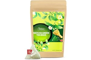 TeeLux Matcha Green Tea Bags, Classic Premium Japanese Matcha + Sencha Green Tea, Super Antioxidant, Zero Calories, Caffeinated, 100 Count