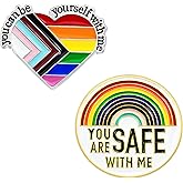 Nanafast 3Pcs LGBTQ Pride Pins - Rainbow Heart Lapel Pin Brooch Badge for Pride Month Parades and Events - Accessories for Clothes, Bags and Hats