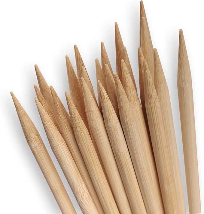 OHogar Bamboo Skewer Sticks Pack of 200 10" Long 5mm(0.2