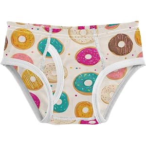 Wusikd Cartoon Donut (3) Boys' Underwear Cotton Boys Briefs Soft Toddler Underwear 2T