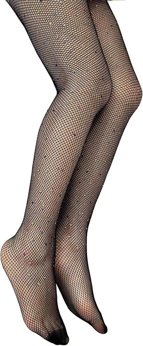 Anlaey Fishnet Tights Leggings Rhinestone Fishnets Pantyhose Fish Nets Stockings Women