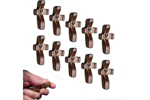 Yunjuhop Cross My Heart from the Holy Land, Wooden Cross with Fidgets, Jesus, Wooden Bag, Cross, Love Heart, Stress Relief, G