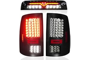 Bomusou Tail Light Assembly+ 3rd Brake Light fit for RAM 1500/2500/3500 2013-2018& for Dodge RAM 1500 Classic 2019-2024 (Only