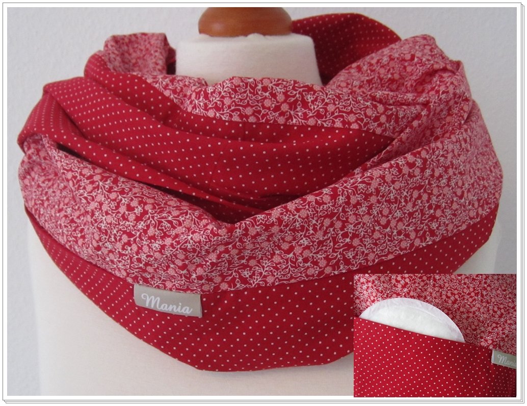 MANIA Stillschal Stilltuch Blumenrausch mit Einschub für Stilleinlage in Größe L-XL, Handarbeit ...